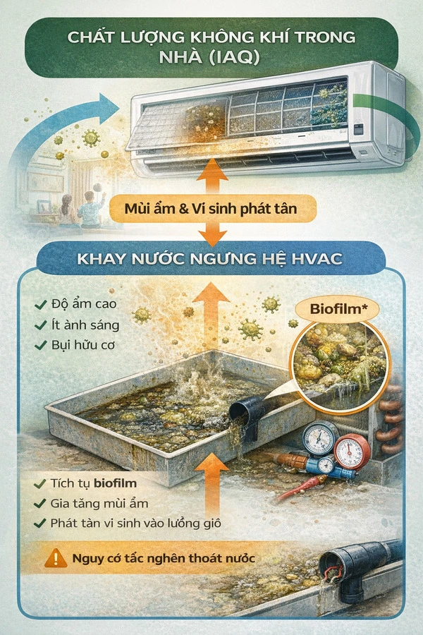 Mối liên hệ giữa khay nước ngưng và IAQ