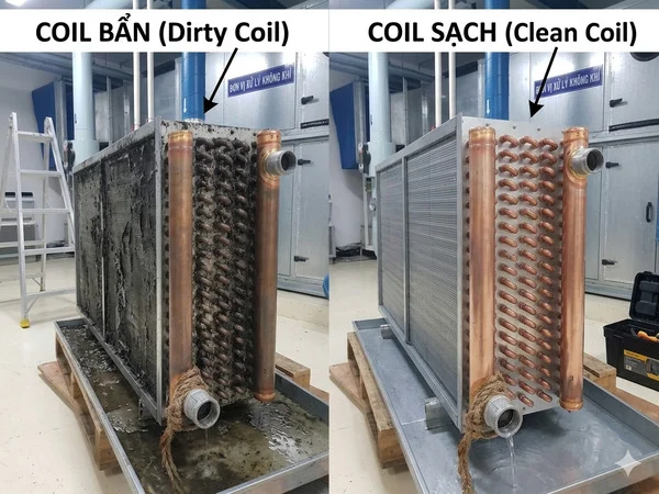 Coil AHU sạch và Coil AHU bẩn