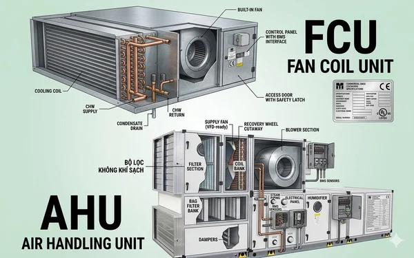 so sánh AHU và FCU