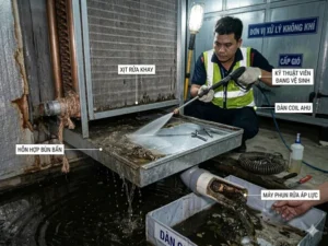Vệ sinh drain pan ahu