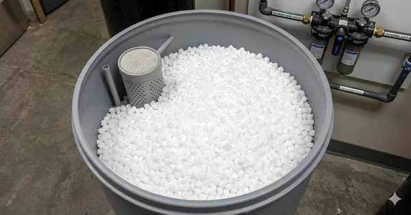 hệ thống softener sử dụng muối viên