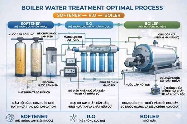 Quy trình xử lý nước tối ưu cho nồi hơi
