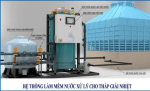 hệ softener xử lý nước trước khi vào cooling tower