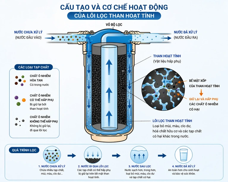 Than hoạt tính trong lọc nước tổng