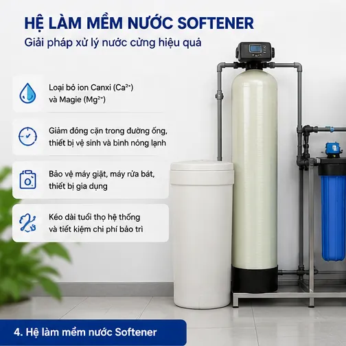 Hệ làm mềm nước Softener xử lý nước cứng